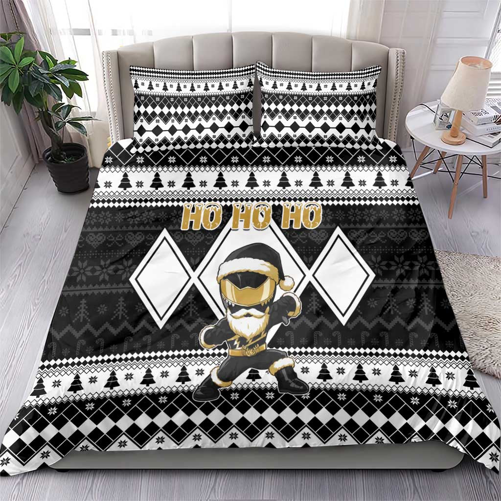 Power Black Ranger Santa Claus Bedding Set Funny Christmas - Wonder Print Shop