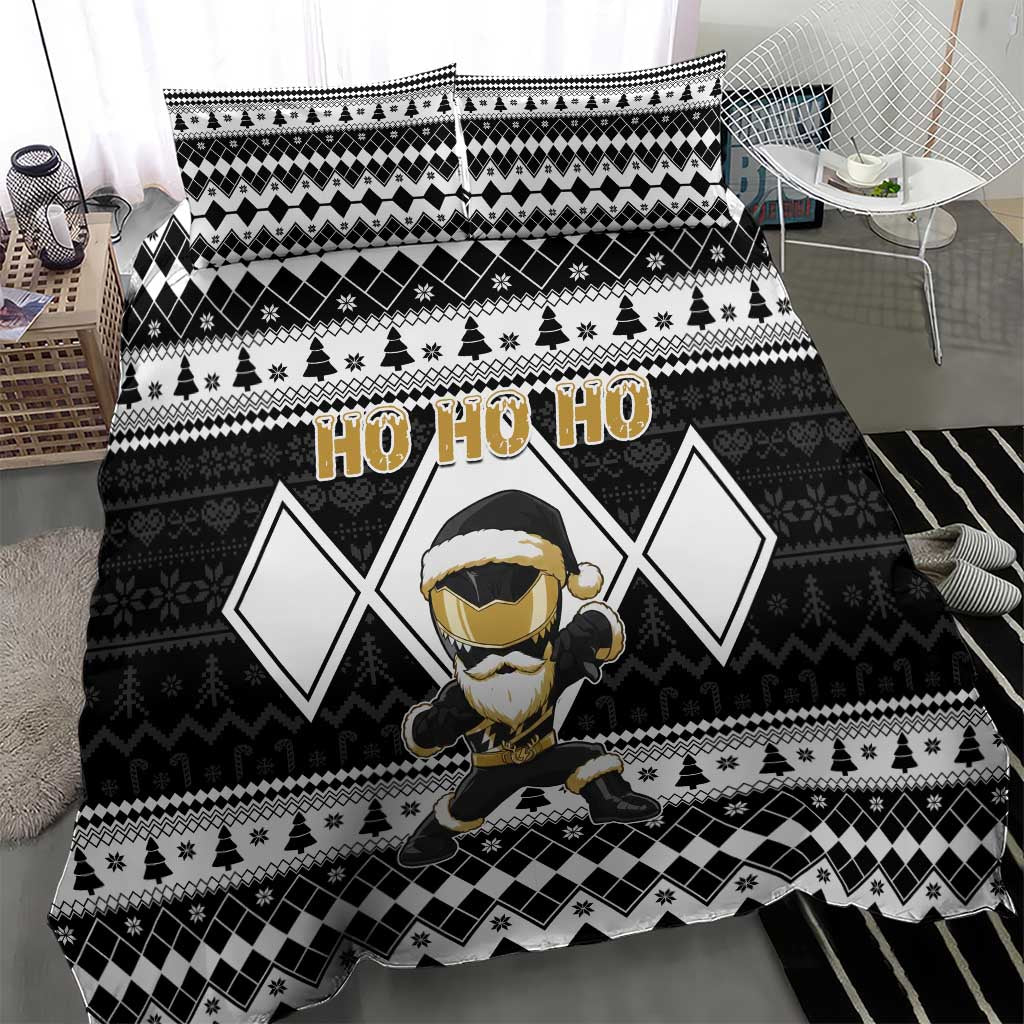 Power Black Ranger Santa Claus Bedding Set Funny Christmas - Wonder Print Shop