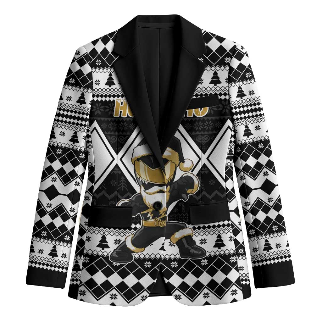 Personalized Power Black Ranger Santa Claus Blazer Funny Christmas - Wonder Print Shop