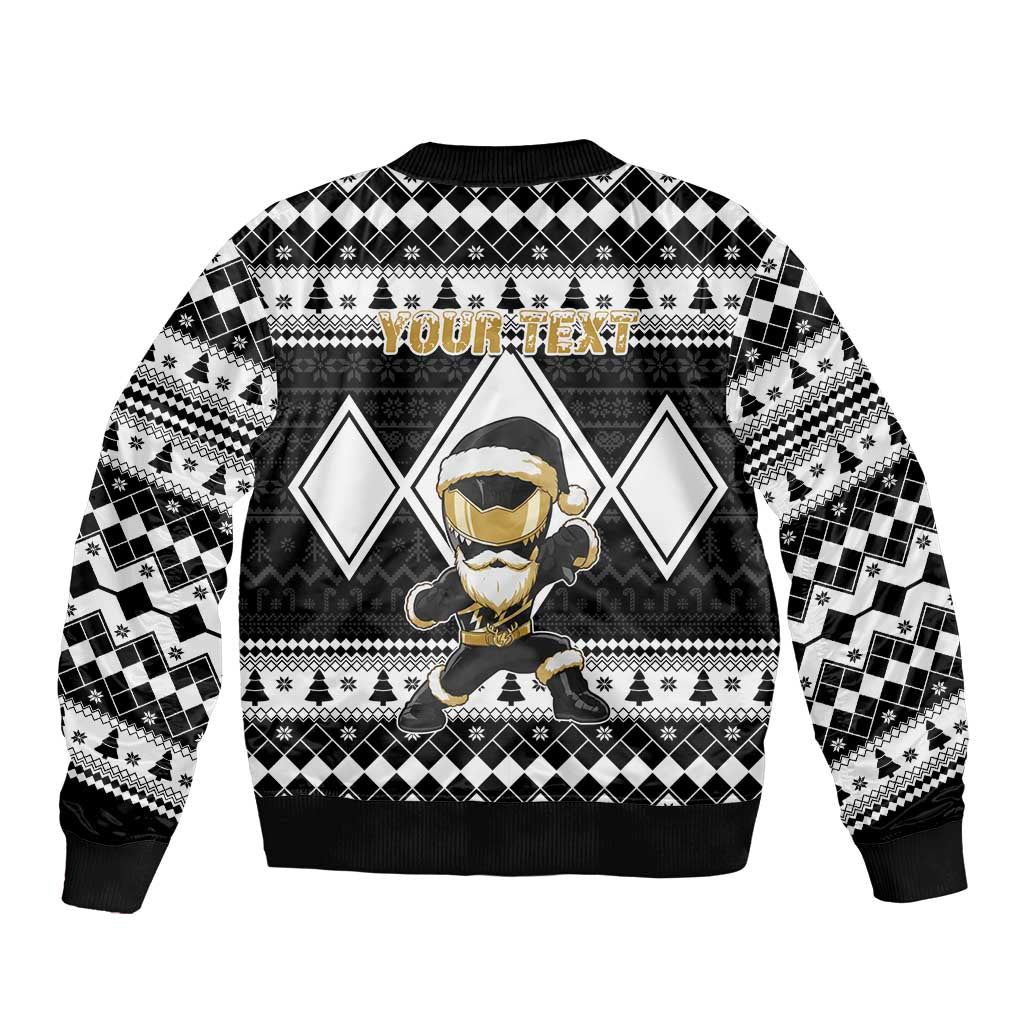 Personalized Power Black Ranger Santa Claus Bomber Jacket Funny Christmas - Wonder Print Shop