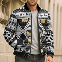 Personalized Power Black Ranger Santa Claus Bomber Puffer Jacket Funny Christmas - Wonder Print Shop