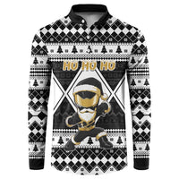 Personalized Power Black Ranger Santa Claus Button Sweatshirt Funny Christmas - Wonder Print Shop