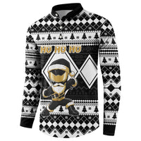 Personalized Power Black Ranger Santa Claus Button Sweatshirt Funny Christmas - Wonder Print Shop