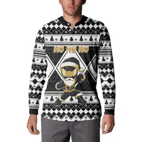 Personalized Power Black Ranger Santa Claus Button Sweatshirt Funny Christmas - Wonder Print Shop