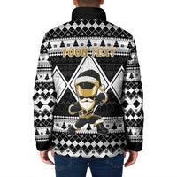 Personalized Power Black Ranger Santa Claus Padded Jacket Funny Christmas - Wonder Print Shop