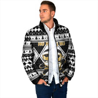 Personalized Power Black Ranger Santa Claus Padded Jacket Funny Christmas - Wonder Print Shop