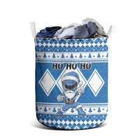 Power Blue Ranger Santa Claus Laundry Basket Funny Christmas - Wonder Print Shop
