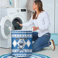Power Blue Ranger Santa Claus Laundry Basket Funny Christmas - Wonder Print Shop
