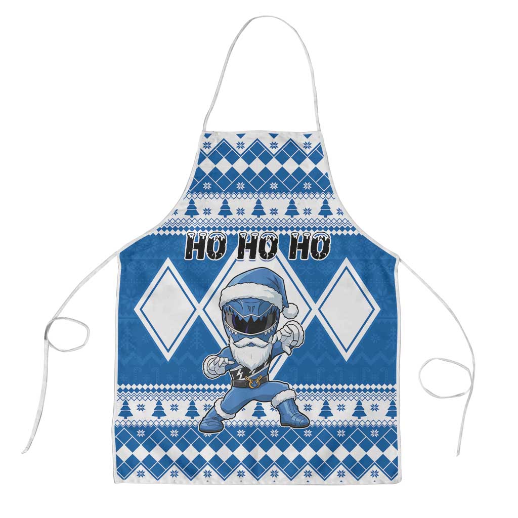Power Blue Ranger Santa Claus Apron Funny Christmas - Wonder Print Shop