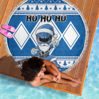 Power Blue Ranger Santa Claus Beach Blanket Funny Christmas - Wonder Print Shop