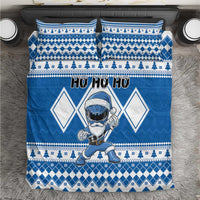 Power Blue Ranger Santa Claus Bedding Set Funny Christmas - Wonder Print Shop