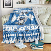 Power Blue Ranger Santa Claus Blanket Funny Christmas - Wonder Print Shop