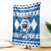 Power Blue Ranger Santa Claus Blanket Funny Christmas - Wonder Print Shop