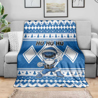 Power Blue Ranger Santa Claus Blanket Funny Christmas - Wonder Print Shop