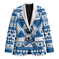 Personalized Power Blue Ranger Santa Claus Blazer Funny Christmas - Wonder Print Shop