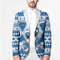 Personalized Power Blue Ranger Santa Claus Blazer Funny Christmas - Wonder Print Shop