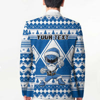 Personalized Power Blue Ranger Santa Claus Blazer Funny Christmas - Wonder Print Shop