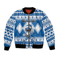 Personalized Power Blue Ranger Santa Claus Bomber Jacket Funny Christmas - Wonder Print Shop