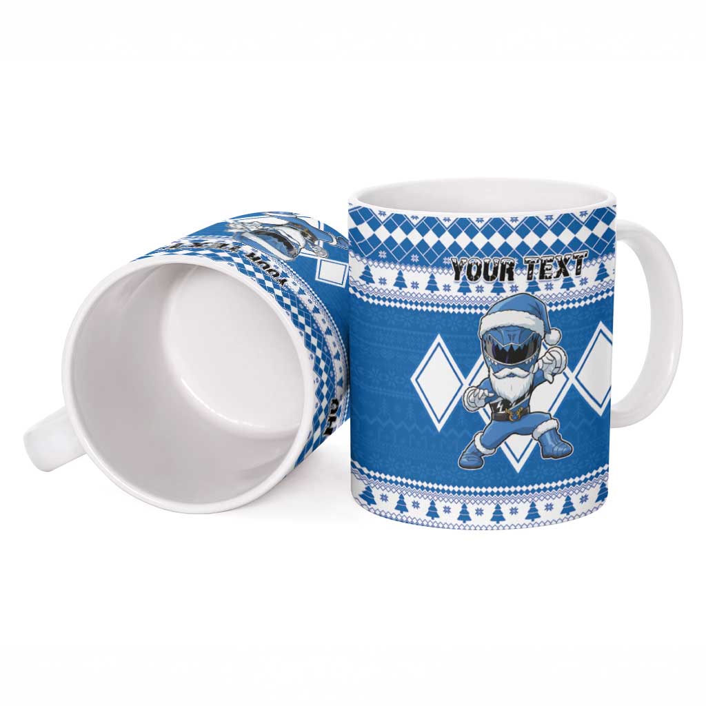 Personalized Power Blue Ranger Santa Claus Ceramic Mug Funny Christmas - Wonder Print Shop