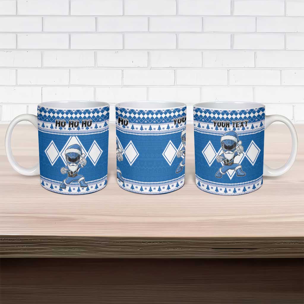 Personalized Power Blue Ranger Santa Claus Ceramic Mug Funny Christmas - Wonder Print Shop
