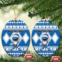 Power Blue Ranger Santa Claus Ceramic Ornament Funny Christmas - Wonder Print Shop
