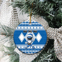 Power Blue Ranger Santa Claus Ceramic Ornament Funny Christmas - Wonder Print Shop