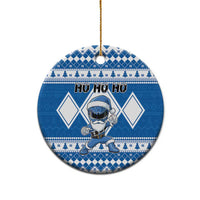 Power Blue Ranger Santa Claus Ceramic Ornament Funny Christmas - Wonder Print Shop