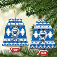 Power Blue Ranger Santa Claus Ceramic Ornament Funny Christmas - Wonder Print Shop