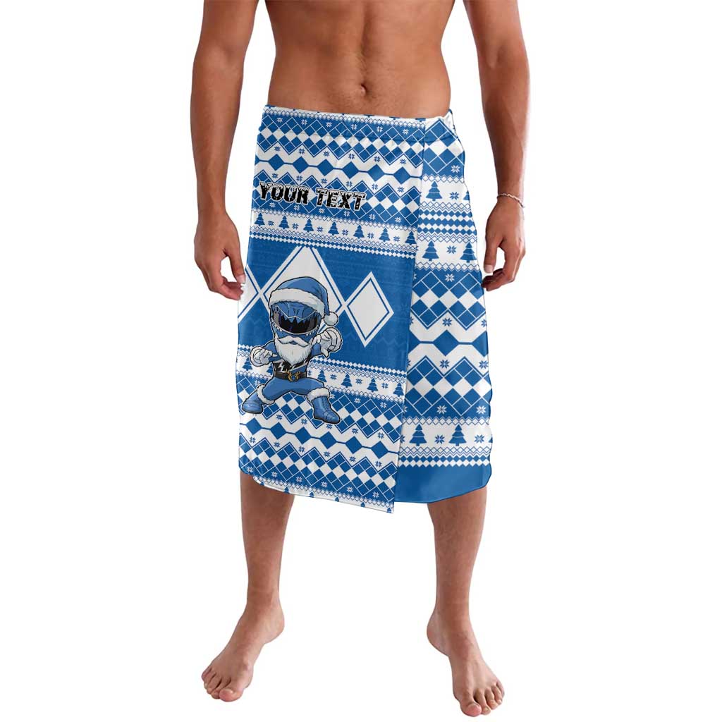 Personalized Power Blue Ranger Santa Claus Lavalava Funny Christmas - Wonder Print Shop