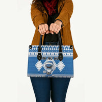 Power Blue Ranger Santa Claus Leather Bag Funny Christmas - Wonder Print Shop