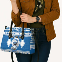 Power Blue Ranger Santa Claus Leather Bag Funny Christmas - Wonder Print Shop