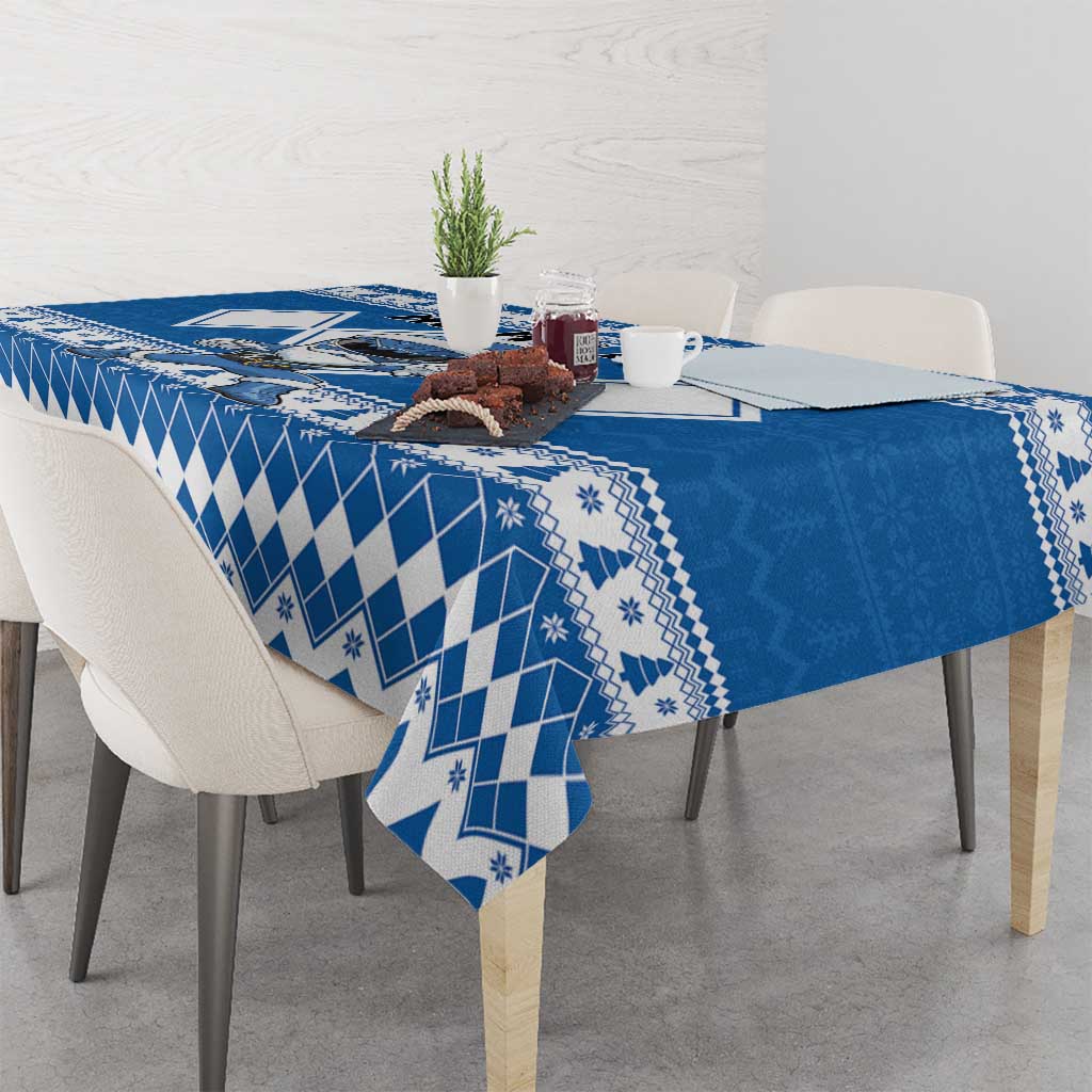 Power Blue Ranger Santa Claus Tablecloth Funny Christmas - Wonder Print Shop