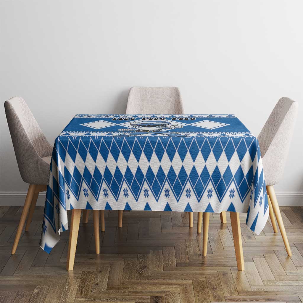 Power Blue Ranger Santa Claus Tablecloth Funny Christmas - Wonder Print Shop