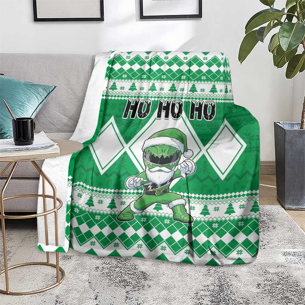 Power Green Ranger Santa Claus Blanket Funny Christmas - Wonder Print Shop