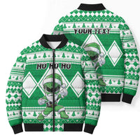 Personalized Power Green Ranger Santa Claus Bomber Puffer Jacket Funny Christmas - Wonder Print Shop