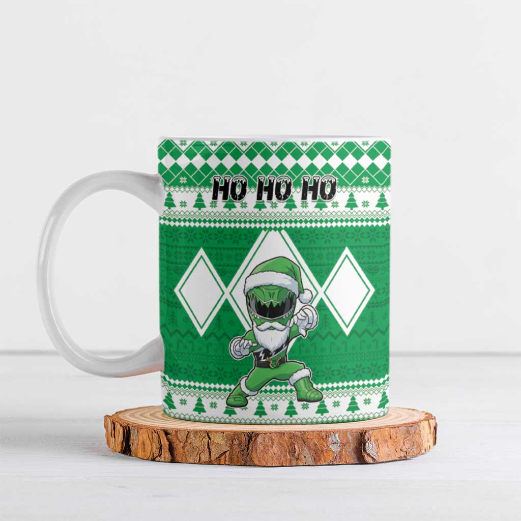 Personalized Power Green Ranger Santa Claus Ceramic Mug Funny Christmas - Wonder Print Shop