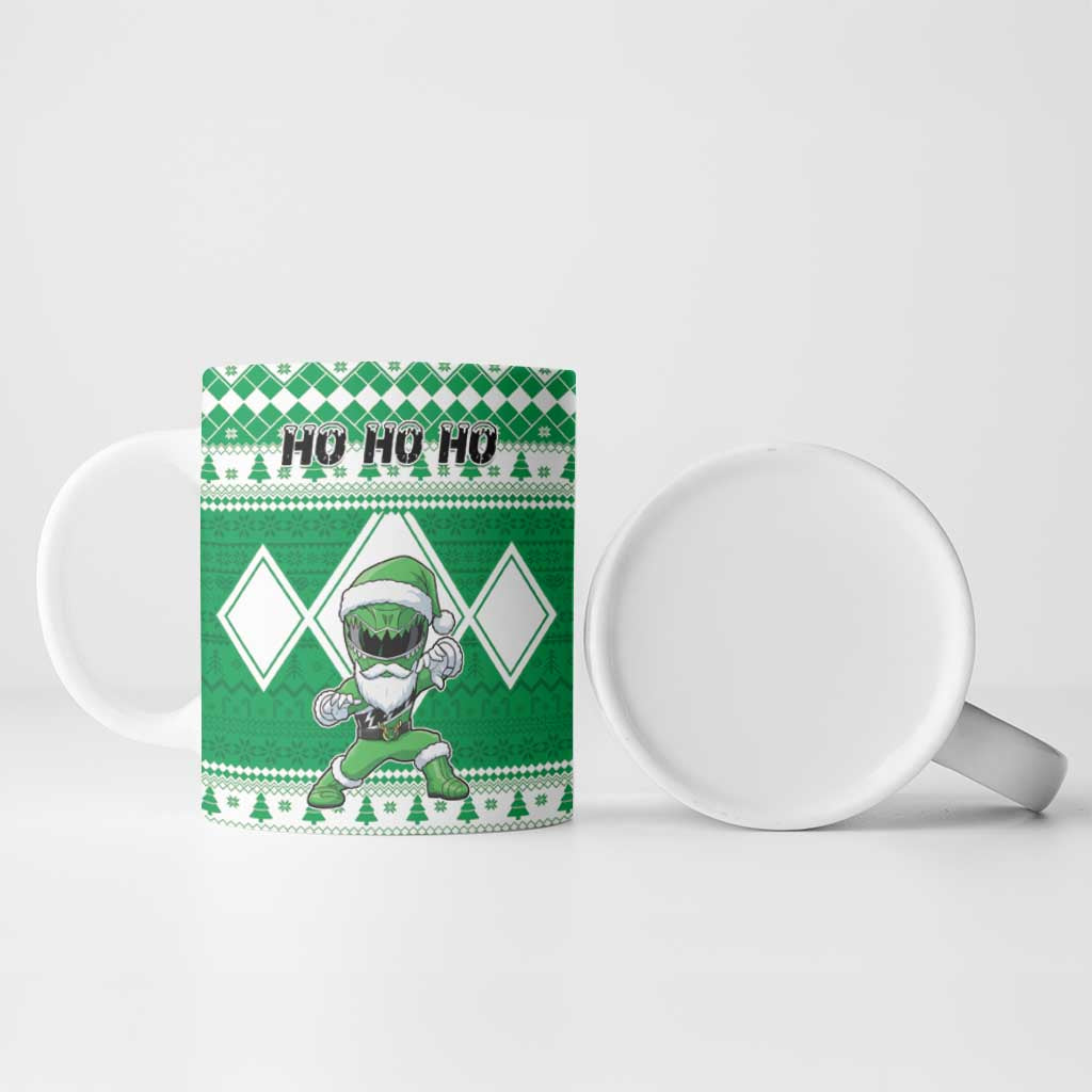 Personalized Power Green Ranger Santa Claus Ceramic Mug Funny Christmas - Wonder Print Shop