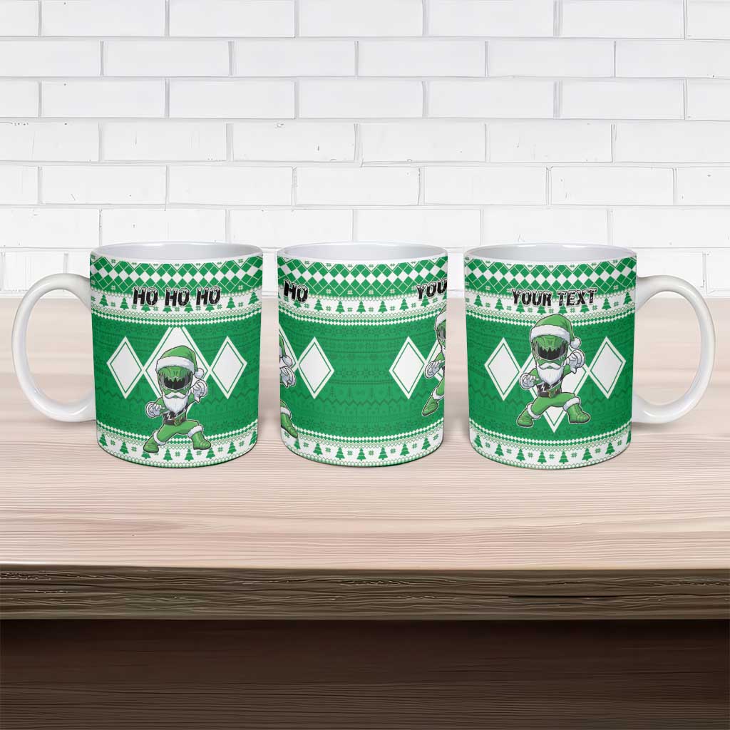 Personalized Power Green Ranger Santa Claus Ceramic Mug Funny Christmas - Wonder Print Shop