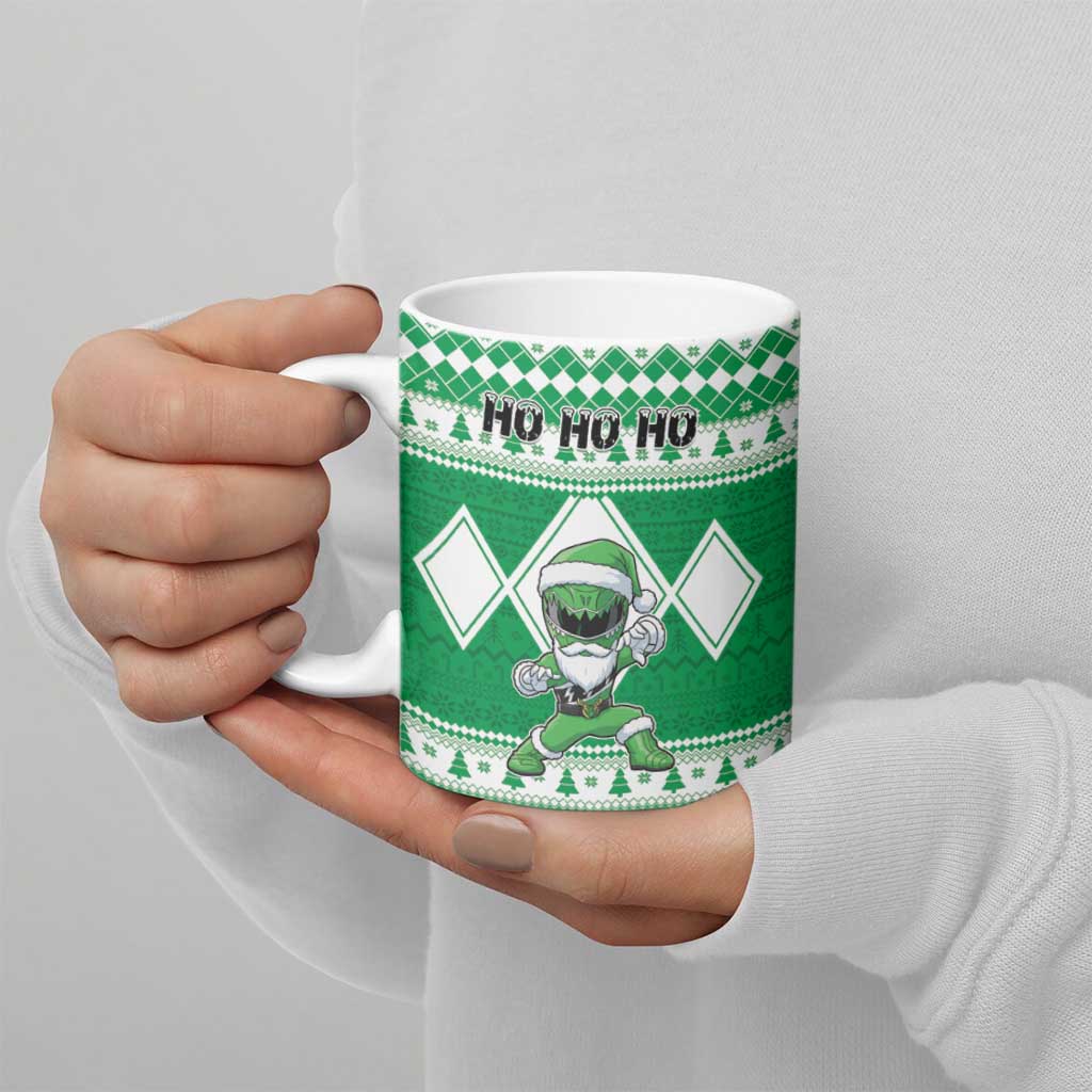 Personalized Power Green Ranger Santa Claus Ceramic Mug Funny Christmas - Wonder Print Shop