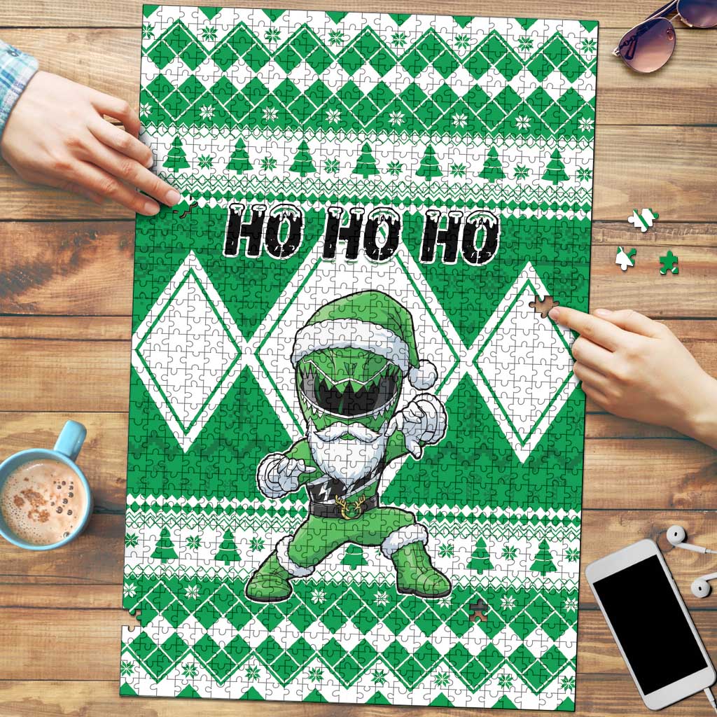 Power Green Ranger Santa Claus Puzzle Funny Christmas - Wonder Print Shop