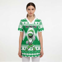 Personalized Power Green Ranger Santa Claus Scrub Top Funny Christmas - Wonder Print Shop