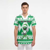 Personalized Power Green Ranger Santa Claus Scrub Top Funny Christmas - Wonder Print Shop