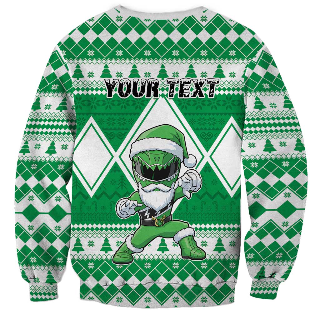 Personalized Power Green Ranger Santa Claus Sweatshirt Funny Christmas - Wonder Print Shop