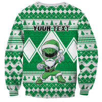 Personalized Power Green Ranger Santa Claus Sweatshirt Funny Christmas - Wonder Print Shop