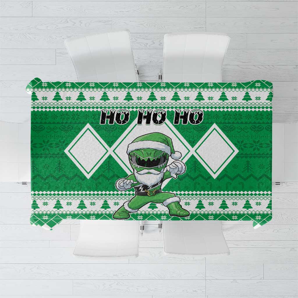 Power Green Ranger Santa Claus Tablecloth Funny Christmas - Wonder Print Shop