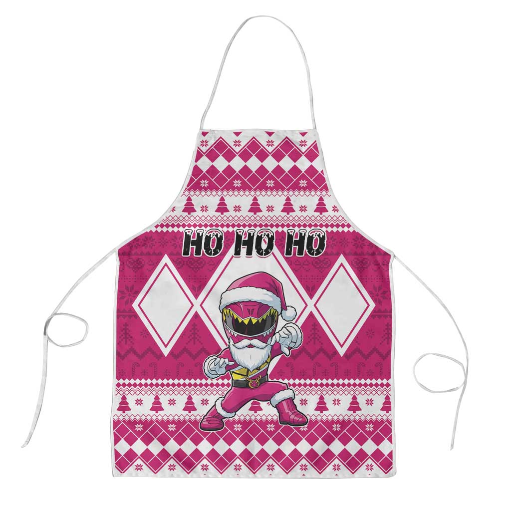 Power Pink Ranger Santa Claus Apron Funny Christmas - Wonder Print Shop