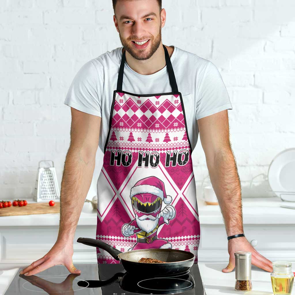 Power Pink Ranger Santa Claus Apron Funny Christmas - Wonder Print Shop