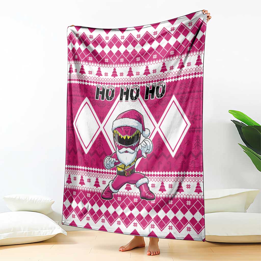 Power Pink Ranger Santa Claus Blanket Funny Christmas - Wonder Print Shop