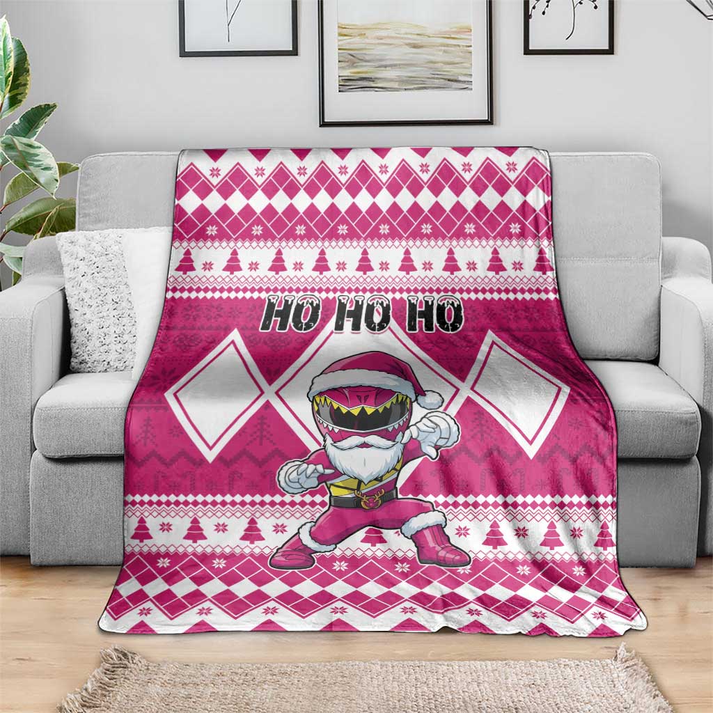 Power Pink Ranger Santa Claus Blanket Funny Christmas - Wonder Print Shop