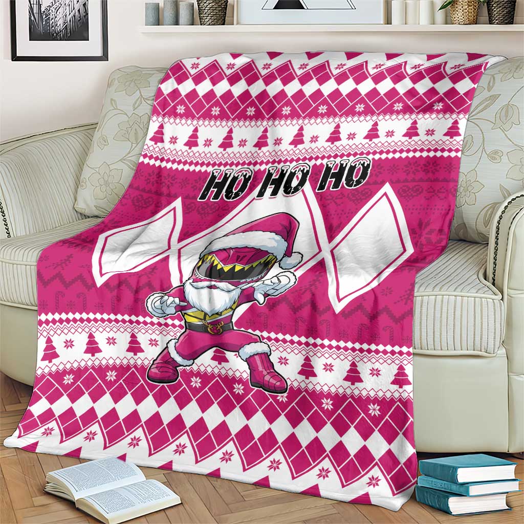 Power Pink Ranger Santa Claus Blanket Funny Christmas - Wonder Print Shop